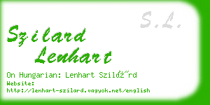 szilard lenhart business card